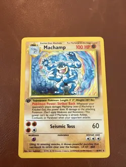 Pokemon TCG Machamp Holo 1st Edition Base Set #8/102 Holo - Image 1