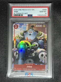2025 One Piece CCG English ST 21-005 JINBE PSA 10 Gem Mt Alternate Art - Image 1