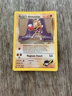 Pokemon Card - Rocket’s Hitmonchan 11/132 - Gym Heroes Holo Rare - Image 1