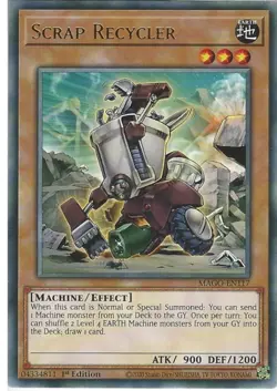 MAGO-EN117 Scrap Recycler - Rare 1st Edition Mint YuGiOh Card Maximum GOLD - Image 1