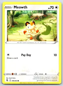 Meowth - Fusion Strike 199/264 Kouki Saitou Pokemon Card NM - Image 1
