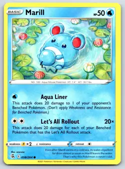 Marill - Fusion Strike 058/264 sowsow Pokemon Card NM - Image 1