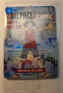 One Piece TCG Luffy P-055 College Basketball US Voyage Promo Card SEALED MSG - Image 2