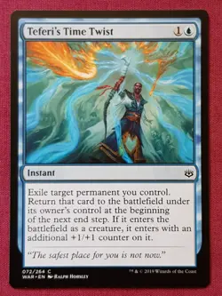 Magic The Gathering WAR OF THE SPARK TEFERI'S TIME TWIST blue card MTG - Image 1
