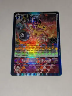 Red Memory Boost! P-035 SR Resurgence Booster NM Digimon Card - Image 1