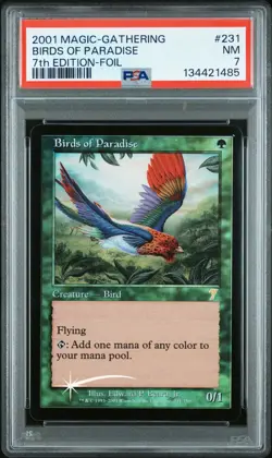 Birds of Paradise 7th Edition Foil Graded 7 PSA - Image 1