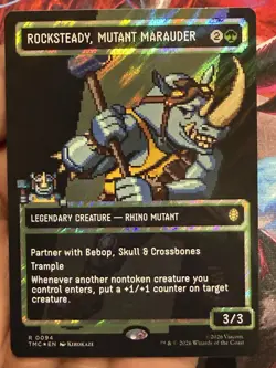 Rocksteady, Mutant Marauder (Borderless) (Surge Foil) MTG R 0094 Ready 2 Ship Nm - Image 1