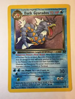 Pokemon TCG Dark Gyarados Team Rocket 8/82 1st Edition Holo Rare 70 HP - Image 1