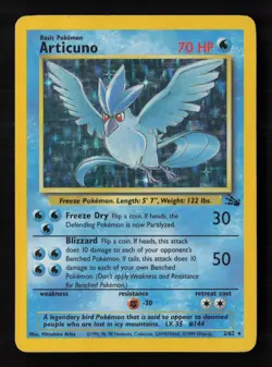 1999 Pokemon Fossil Unlimited Articuno #02/62 Holo Rare HP - Image 1