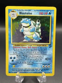 Pokemon WOTC Blastoise 002/130 Base Set 2 Holo MP - Image 1