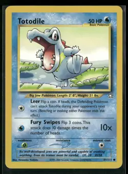 Totodile 81/111 Common Neo Genesis Pokemon Lightly Played - Image 1