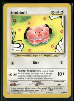 Snubbull 55/64 Common Neo Revelation Pokemon Lightly Played - Image 1