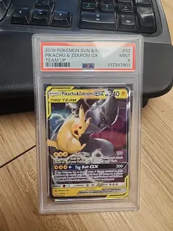 2019 Pokemon SUN & MOON Pikachu & Zekrom GX 33/181 PSA 9 - Image 1