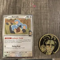 Pokemon TCG- Larry’s Komala Cosmos Holo And Coin From Ascended Heroes - Image 1
