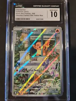 2023 Pokemon Obsidian Flames ETB #044 Charmander Black Star Promo CGC 10 - Image 1