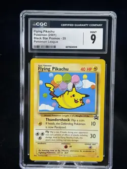 Flying Pikachu #25 Black Star Promo Pokemon League 2001 CGC 9 🎈☁ - Image 1