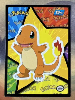 1999 Topps Pokemon Charmander Sticker #4 Topps Blue Logo - Image 1