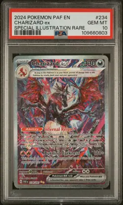 2024 POKEMON PAF EN-PALDEAN FATES SPECIAL ILLUSTRATION RARE CHARIZARD EX PSA 10 - Image 1