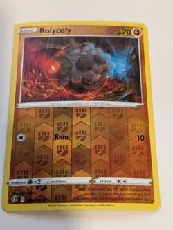Rolycoly 105/192 - Rebel Clash Pokemon Reverse Holo Foil Nice! - Image 1