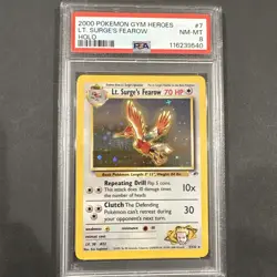 2000 POKEMON GYM HEROES #7/132 LT. SURGE'S FEAROW HOLO RARE PSA 8 - Image 1