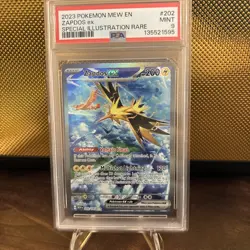 2023 POKEMON MEW EN-151 SPECIAL ILLUSTRATION RARE #202 ZAPDOS EX PSA 9 - Image 1
