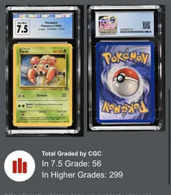 Parasect/Paras ERROR LABEL 1999 Pokemon Jungle #41/64 Graded(ERROR) CGC NM+ 7.5 - Image 4
