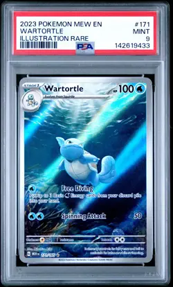 2023 POKEMON MEW EN-151 171 WARTORTLE ILLUSTRATION RARE PSA 9 MINT - Image 1