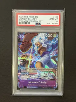 2025 One Piece 2nd Anniversary Set Monkey D Luffy #OP05-119 SEC PSA 10 - Image 1