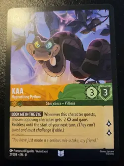 Kaa - Hypnotizing Python 21/204 Uncommon Reign Of Jafar Disney Lorcana TCG - Image 1