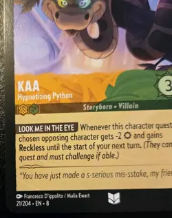 Kaa - Hypnotizing Python 21/204 Uncommon Reign Of Jafar Disney Lorcana TCG - Image 4