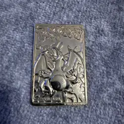 1999 Burger King Pokemon 23K Gold Plated Charizard Metal Trading Card Mini - Image 1