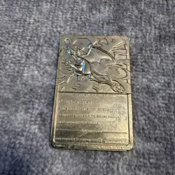 1999 Burger King Pokemon 23K Gold Plated Charizard Metal Trading Card Mini - Image 2