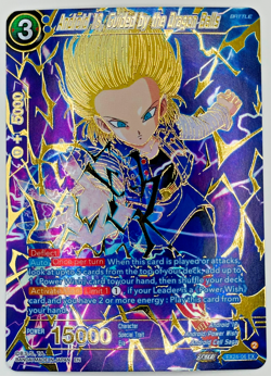 Android 18 Guided by the Dragon Balls GOLD STAMP Foil Dragon Ball Super Card NM - Image 1