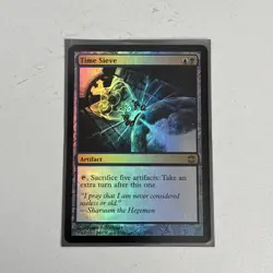 NM+ FOIL MTG Time Sieve Alara Reborn Magic Card - Extra Turn Time Walk Artifact - Image 1