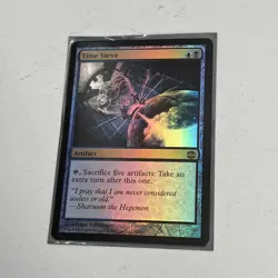 NM+ FOIL MTG Time Sieve Alara Reborn Magic Card - Extra Turn Time Walk Artifact - Image 2