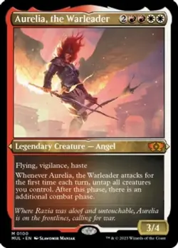 1x Aurelia, the Warleader - Foil Etched Light Play MTG Magic - Kid Icarus - - Image 1