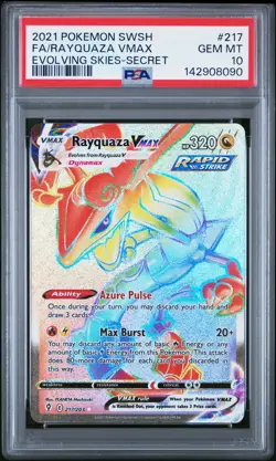2021 POKEMON SWORD & SHIELD EVOLVING SKIES SECRET FULL ART/RAYQUAZA VMAX PSA 10 - Image 1