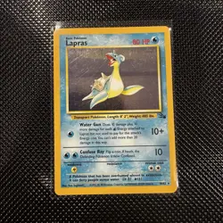 Pokemon Lapras 10/62 Fossil Holo Rare 1999 Ken Sugimori 80 HP Unlimited Basic - Image 1