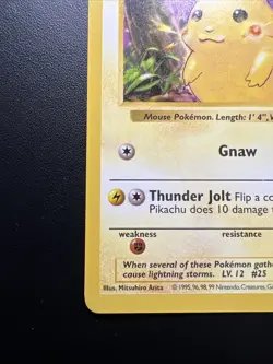 1999 Pokemon Shadowless Pikachu Red Cheeks #58/102 LP - Image 5