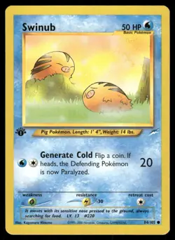 Pokemon Tcg LP Swinub [1st Edition] #84 Neo Destiny - Image 1