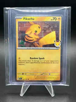 Pokemon TCG Pikachu 051/162 30th Anniversary Stamped 2026 Pokemon Day Promo - Image 5