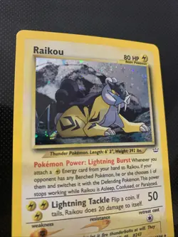Pokemon TCG Raikou Neo Revelation Holo Rare Card 13/64 Ken Sugimori Vintage NM - Image 3