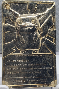 Pokemon Pikachu 23K Gold Plated Trading Card 1999 Burger King Limited Edition - Image 1