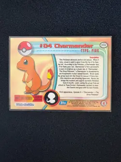 1999 Topps Pokemon Series 1 - Charmander #04 Blue Logo Non Holo - Image 2