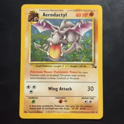 Pokemon Vintage Holo Aerodactyl 1/62 Fossil Wizards Of The Coast 1999 - Image 1