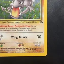 Pokemon Vintage Holo Aerodactyl 1/62 Fossil Wizards Of The Coast 1999 - Image 4