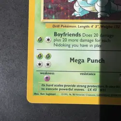 Pokemon Vintage Holo Nidoqueen 7/64 Jungle WotC 1999 - Image 5