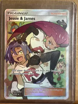 Pokemon Jessie & James Trainer Hidden Fates Full Art Holo Ultra Rare 68/68 - Image 1