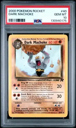 2000 Pokemon Rocket #40 Dark Machoke PSA 10 GEM MINT - Image 1