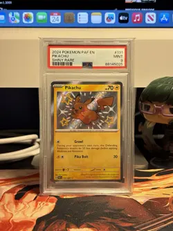 Pikachu 131/091 Shiny Rare 2024 Pokemon Paldean Fates PSA 9 - Image 1